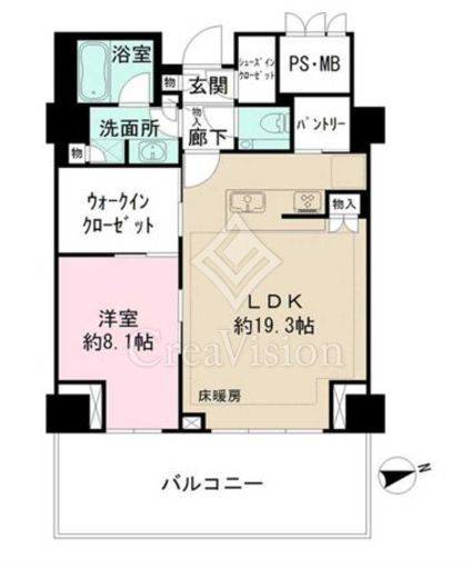 コモレ四谷ザ・レジデンス四谷ガーデン　407号室　間取り