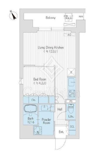 ハレマカニ御苑　1301号室　間取り