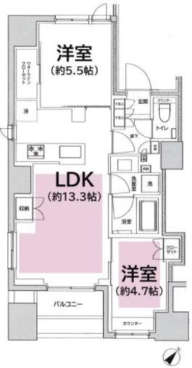 フレンシア築地　501号室　間取り