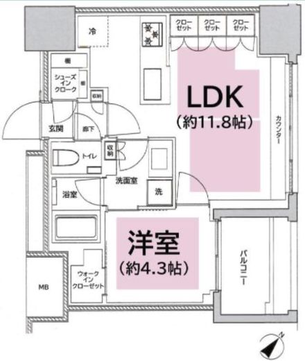 フレンシア築地　703号室　間取り