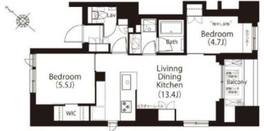 フレンシア築地　801号室　間取り