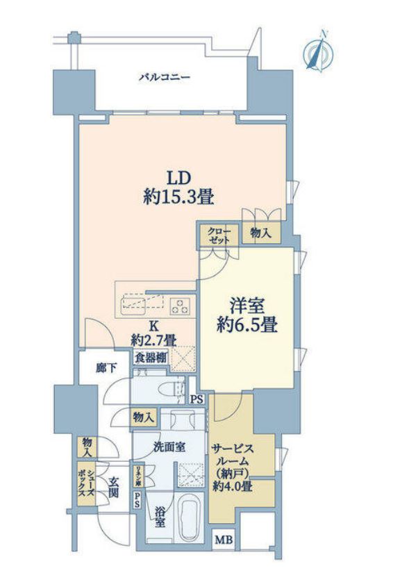ザ・パークハウス市ヶ谷　407号室　間取り