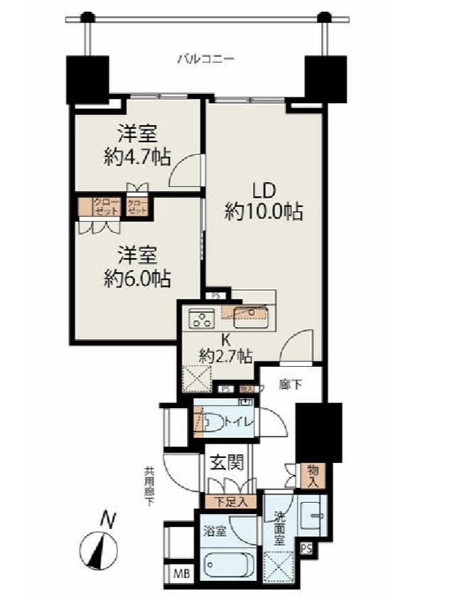 ザ・パークハウス市ヶ谷　3F号室　間取り
