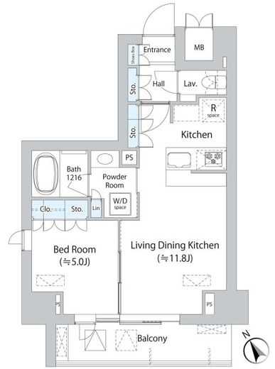 ミリアレジデンス浅草橋Ⅱ　410号室　間取り