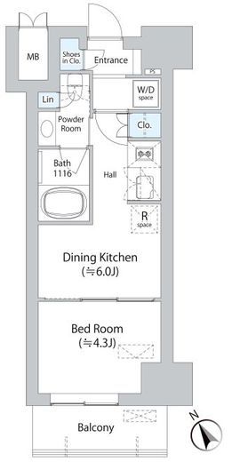ミリアレジデンス浅草橋Ⅱ　508号室　間取り