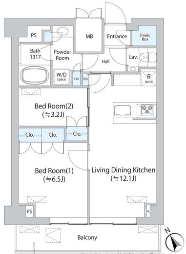 ミリアレジデンス浅草橋Ⅱ　804号室　間取り