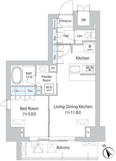 ミリアレジデンス浅草橋Ⅱ　901号室　間取り