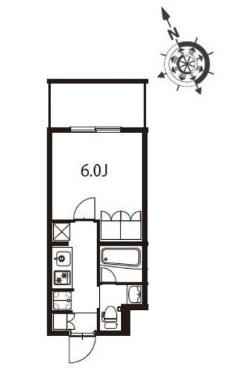 アジールコート東大井　408号室　間取り