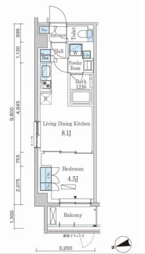 パークアクシス市谷左内町　105号室　間取り