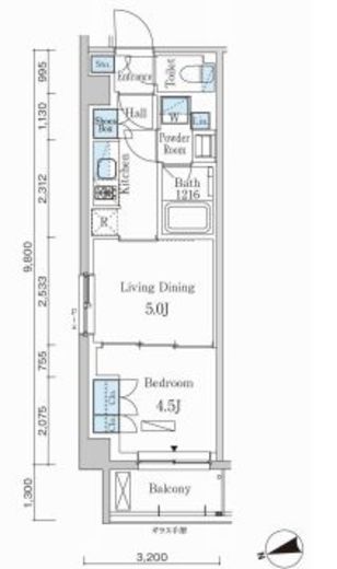 パークアクシス市谷左内町　206号室　間取り