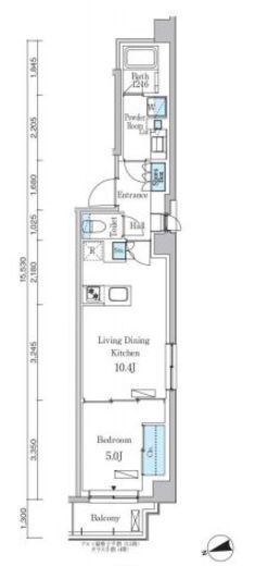パークアクシス市谷左内町　505号室　間取り