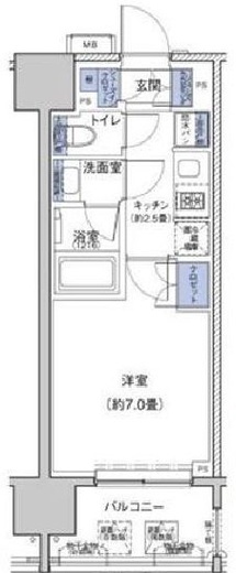 リビオレゾン勝どきnex　405号室　間取り