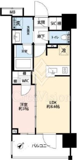 リビオレゾン勝どきnex　702号室　間取り