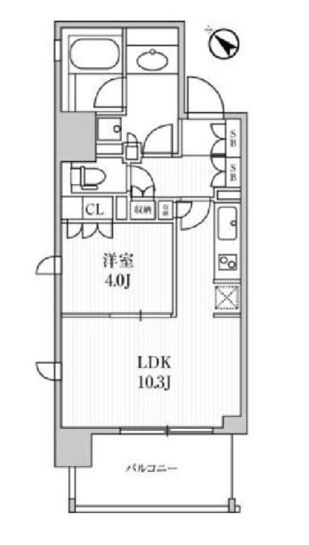 ディームス日本橋水天宮　401号室　間取り