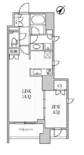 ディームス日本橋水天宮　606号室　間取り