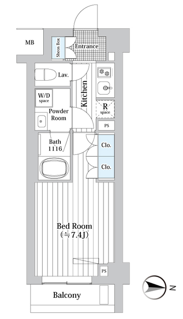 プレール・ドゥーク新宿West　504号室　間取り