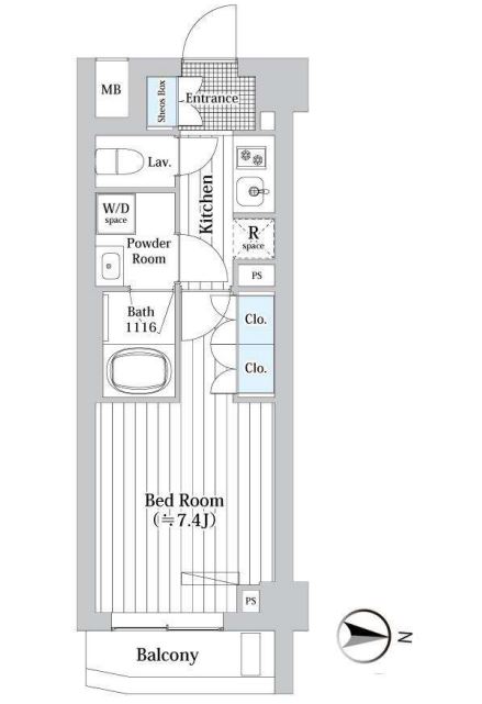 プレール・ドゥーク新宿West　402号室　間取り