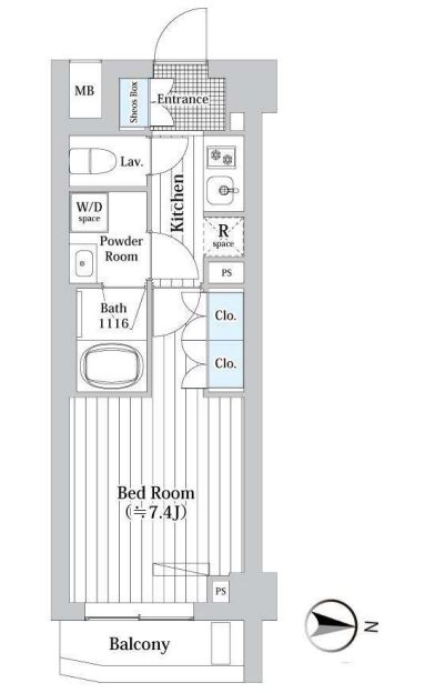 プレール・ドゥーク新宿West　702号室　間取り
