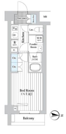 プレール・ドゥーク新宿West　317号室　間取り