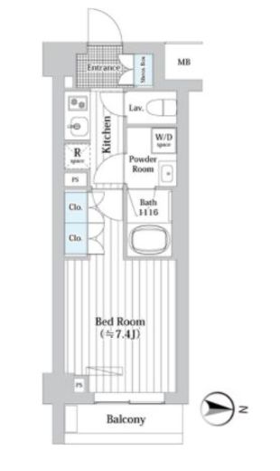 プレール・ドゥーク新宿West　409号室　間取り