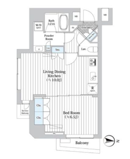 プレール・ドゥーク新宿West　601号室　間取り