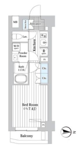 プレール・ドゥーク新宿Ｗｅｓｔ　702号室　間取り