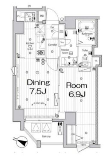 レガシア千代田三崎町　1101号室　間取り