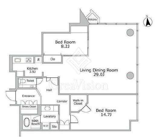 浜松町スクエアstudio　1805号室　間取り