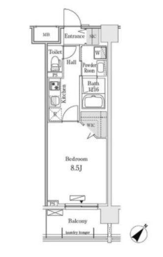 RIDGE豊洲　711号室　間取り