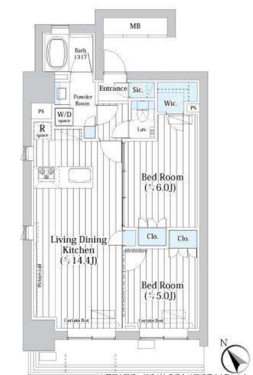 ライオンズフォーシア築地ステーション　901号室　間取り