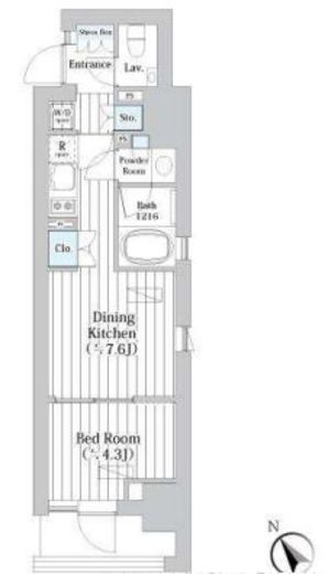 ライオンズフォーシア築地ステーション　201号室　間取り
