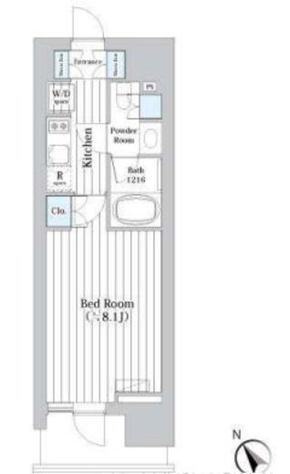 ライオンズフォーシア築地ステーション　203号室　間取り