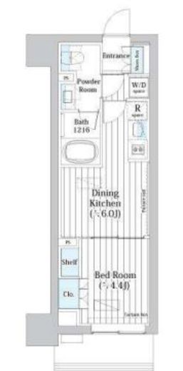 ライオンズフォーシア築地ステーション　404号室　間取り