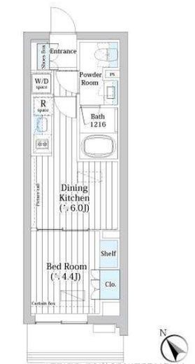 ライオンズフォーシア築地ステーション　602号室　間取り