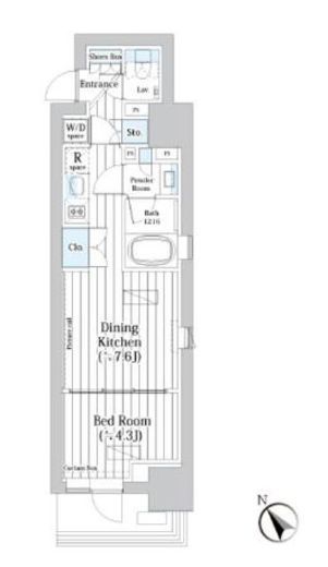 ライオンズフォーシア築地ステーション　605号室　間取り