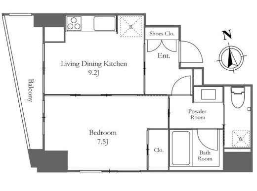 ライオンズフォーシア白金高輪　802号室　間取り