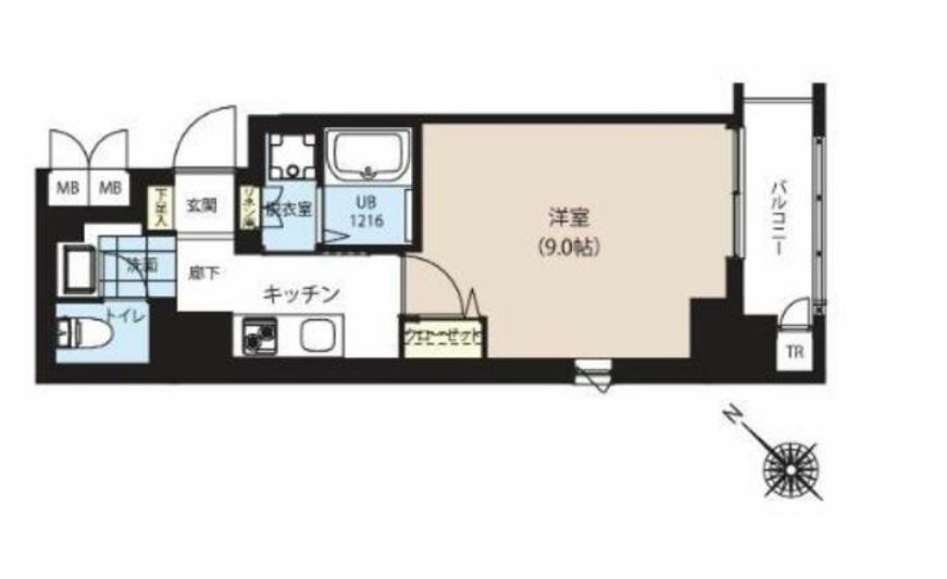グランカーサ日本橋浜町　401号室　間取り