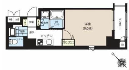 グランカーサ日本橋浜町　801号室　間取り