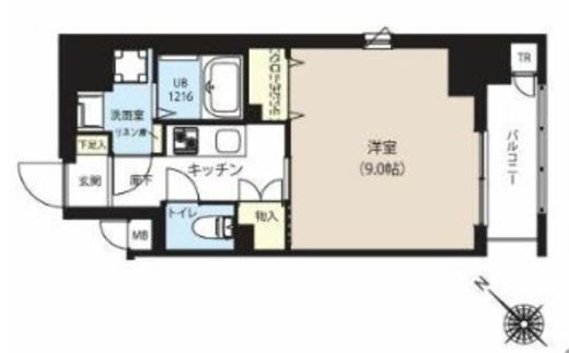 グランカーサ日本橋浜町　802号室　間取り