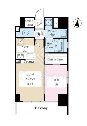 テラス文京本郷　801号室　間取り