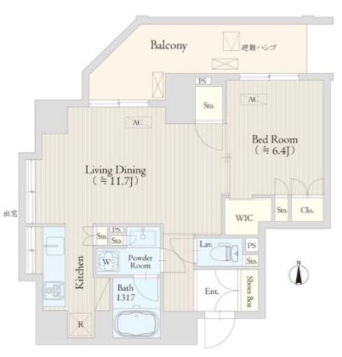 Keyaki Terrace恵比寿南 (ケヤキテラス恵比寿南)　702号室　間取り