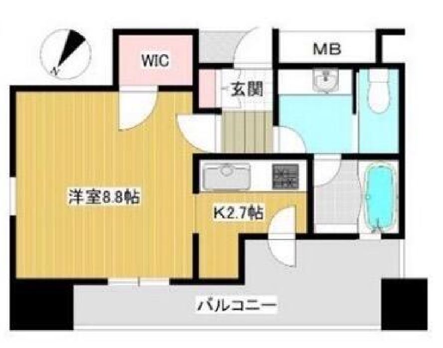 カテリーナ三田タワースイート　ウエストアーク　11F号室　間取り