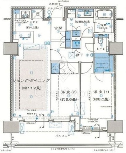 プラウドタワー芝浦　2306号室　間取り