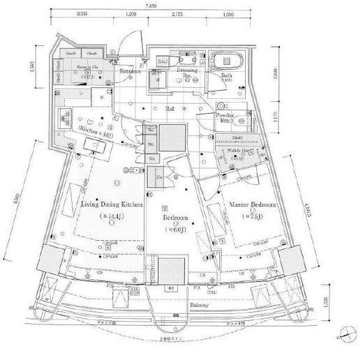 パークコート神宮北参道ザタワー　1805号室　間取り