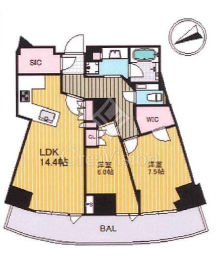 パークコート神宮北参道ザタワー　14F5号室　間取り