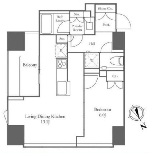 プラウド新虎通り　1202号室　間取り