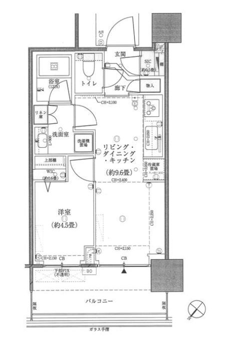 パークタワー勝どきミッド　1323号室　間取り