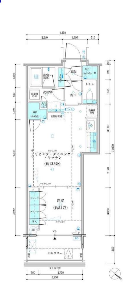 パークタワー勝どきミッド　4015号室　間取り