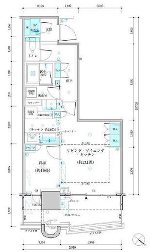 パークタワー勝どきミッド/サウス　M2025号室　間取り