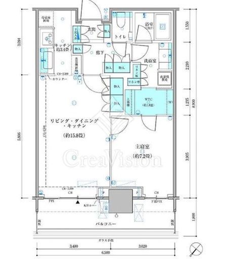 パークタワー勝どきミッド/サウス　M4011号室　間取り